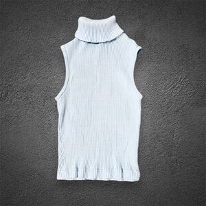 J Brand Light Blue Sleeveless Turtleneck Women’s Medium